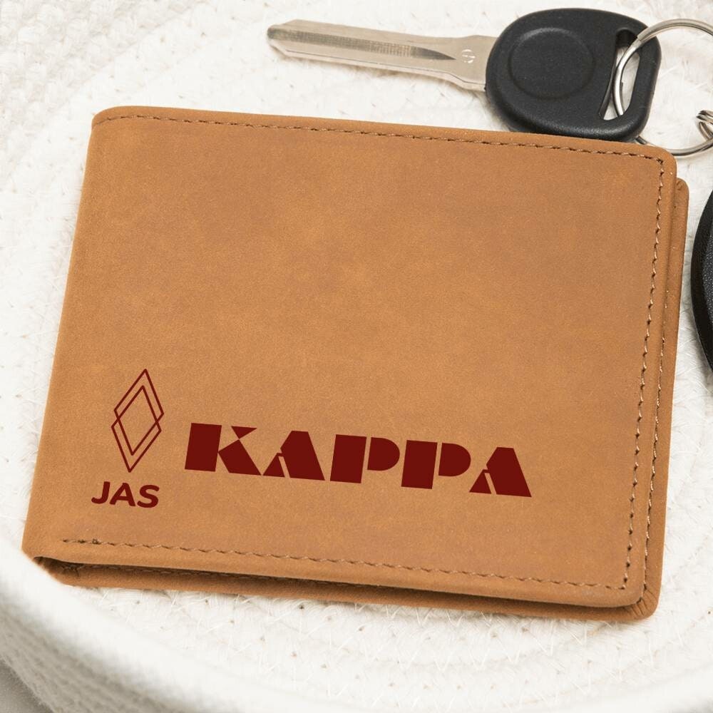 Gift for Kappa Husband, Gift for Kappa Son, Birthday Gift for Boyfriend, Anniversary Gift for Him, Leather Wallet for Kappa Man - 475b