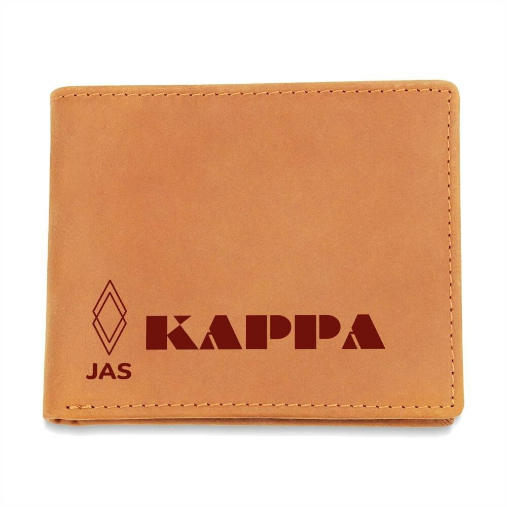 Gift for Kappa Husband, Gift for Kappa Son, Birthday Gift for Boyfriend, Anniversary Gift for Him, Leather Wallet for Kappa Man - 475b