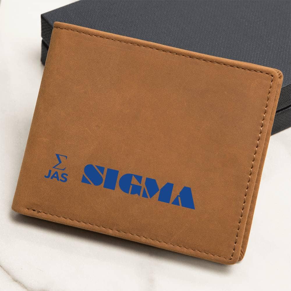 Gift for Sigma Husband, Gift for Sigma Son, Birthday Gift for Boyfriend, Anniversary Gift for Him, Leather Wallet for Sigma Man - 476b