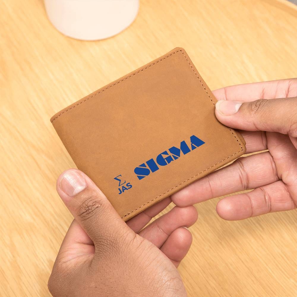 Gift for Sigma Husband, Gift for Sigma Son, Birthday Gift for Boyfriend, Anniversary Gift for Him, Leather Wallet for Sigma Man - 476b