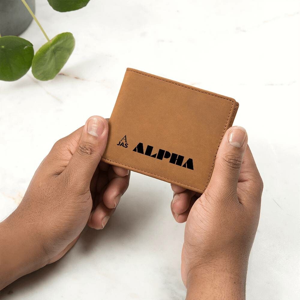 Gift for Alpha Husband, Gift for Alpha Son, Birthday Gift for Boyfriend, Anniversary Gift for Him, Leather Wallet for Alpha Man - 478b