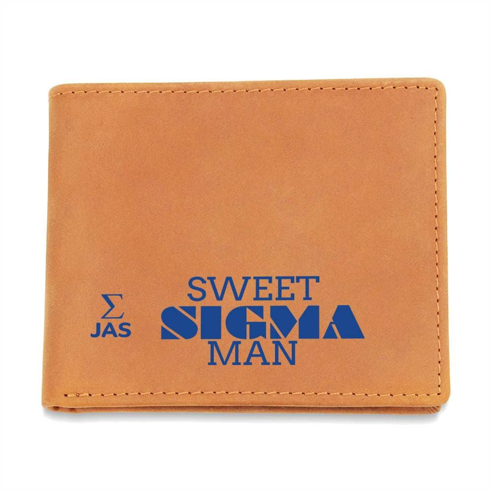Gift for Sigma Husband, Birthday Gift for Boyfriend, Anniversary Gift for Him, Leather Wallet for Sigma Man - 476a