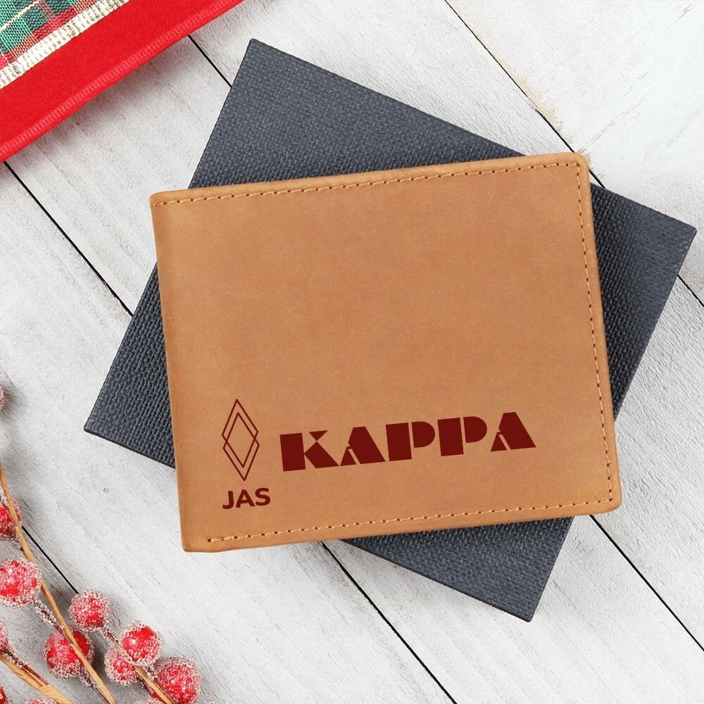 Gift for Kappa Husband, Gift for Kappa Son, Birthday Gift for Boyfriend, Anniversary Gift for Him, Leather Wallet for Kappa Man - 475b