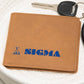 Gift for Sigma Husband, Gift for Sigma Son, Birthday Gift for Boyfriend, Anniversary Gift for Him, Leather Wallet for Sigma Man - 476b