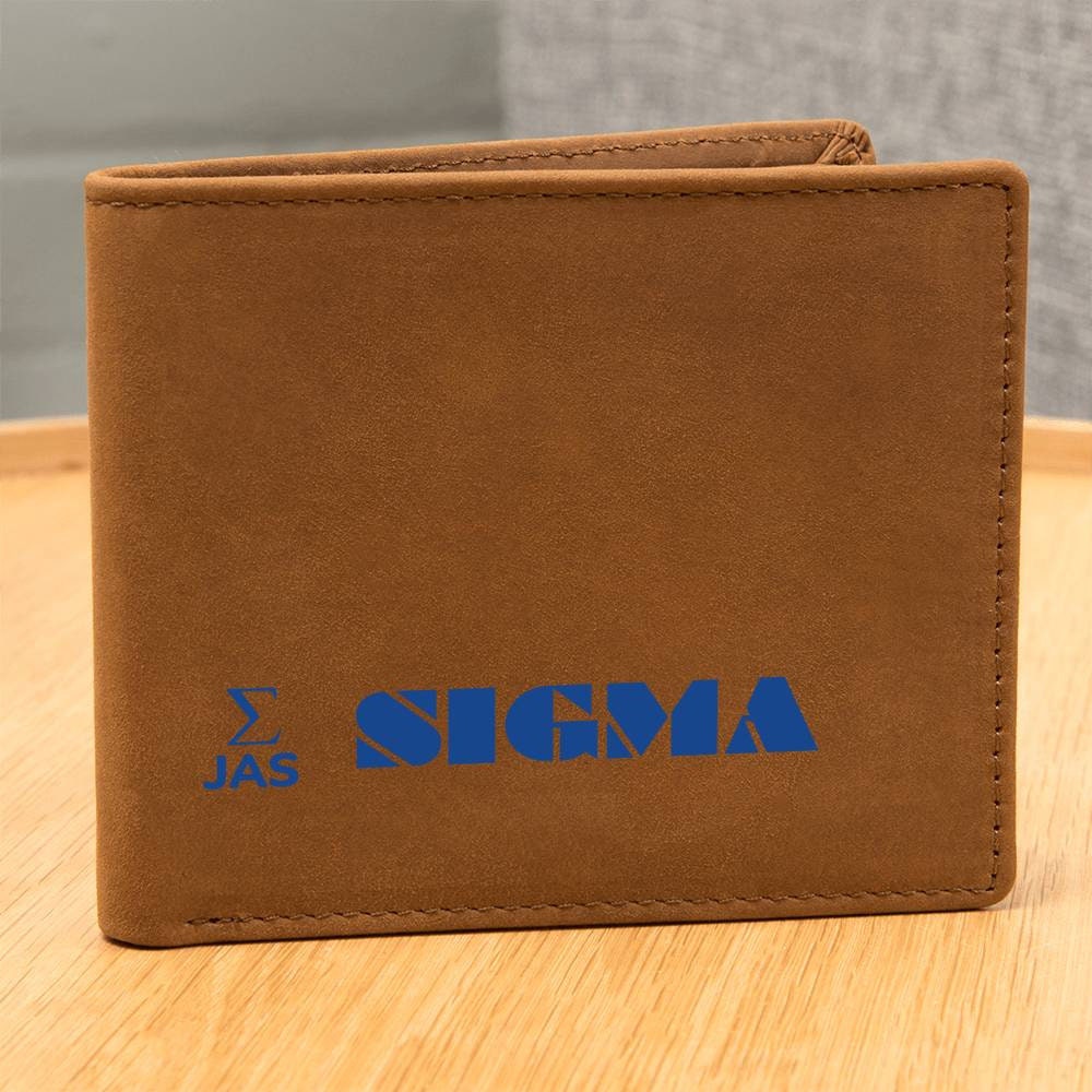 Gift for Sigma Husband, Gift for Sigma Son, Birthday Gift for Boyfriend, Anniversary Gift for Him, Leather Wallet for Sigma Man - 476b