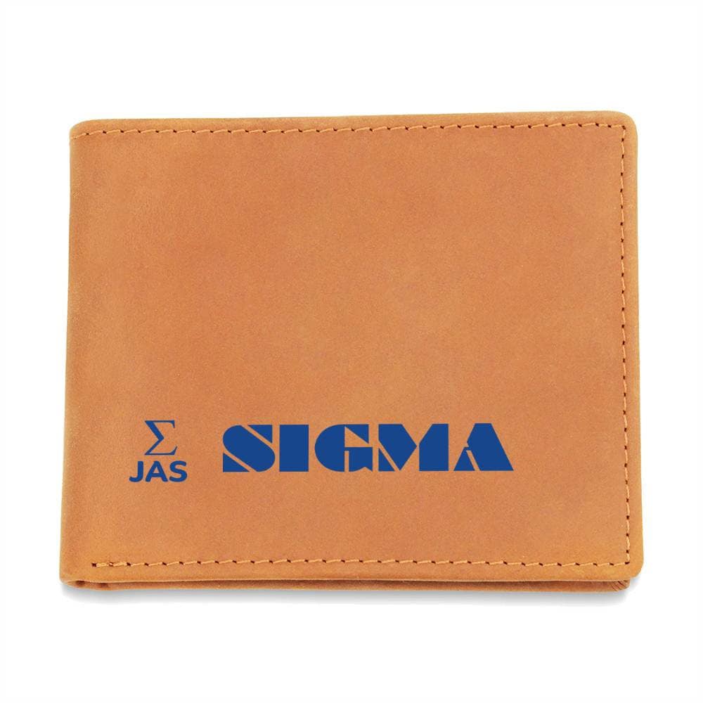 Gift for Sigma Husband, Gift for Sigma Son, Birthday Gift for Boyfriend, Anniversary Gift for Him, Leather Wallet for Sigma Man - 476b