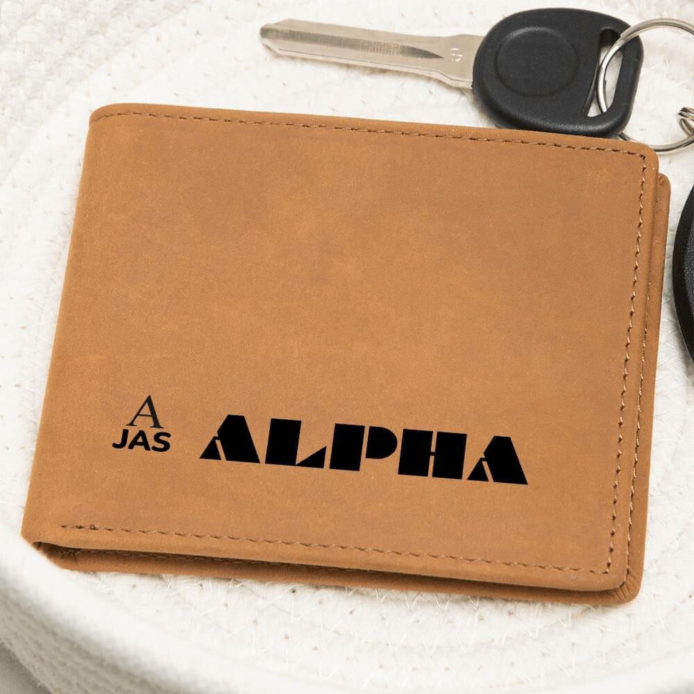 Gift for Alpha Husband, Gift for Alpha Son, Birthday Gift for Boyfriend, Anniversary Gift for Him, Leather Wallet for Alpha Man - 478b