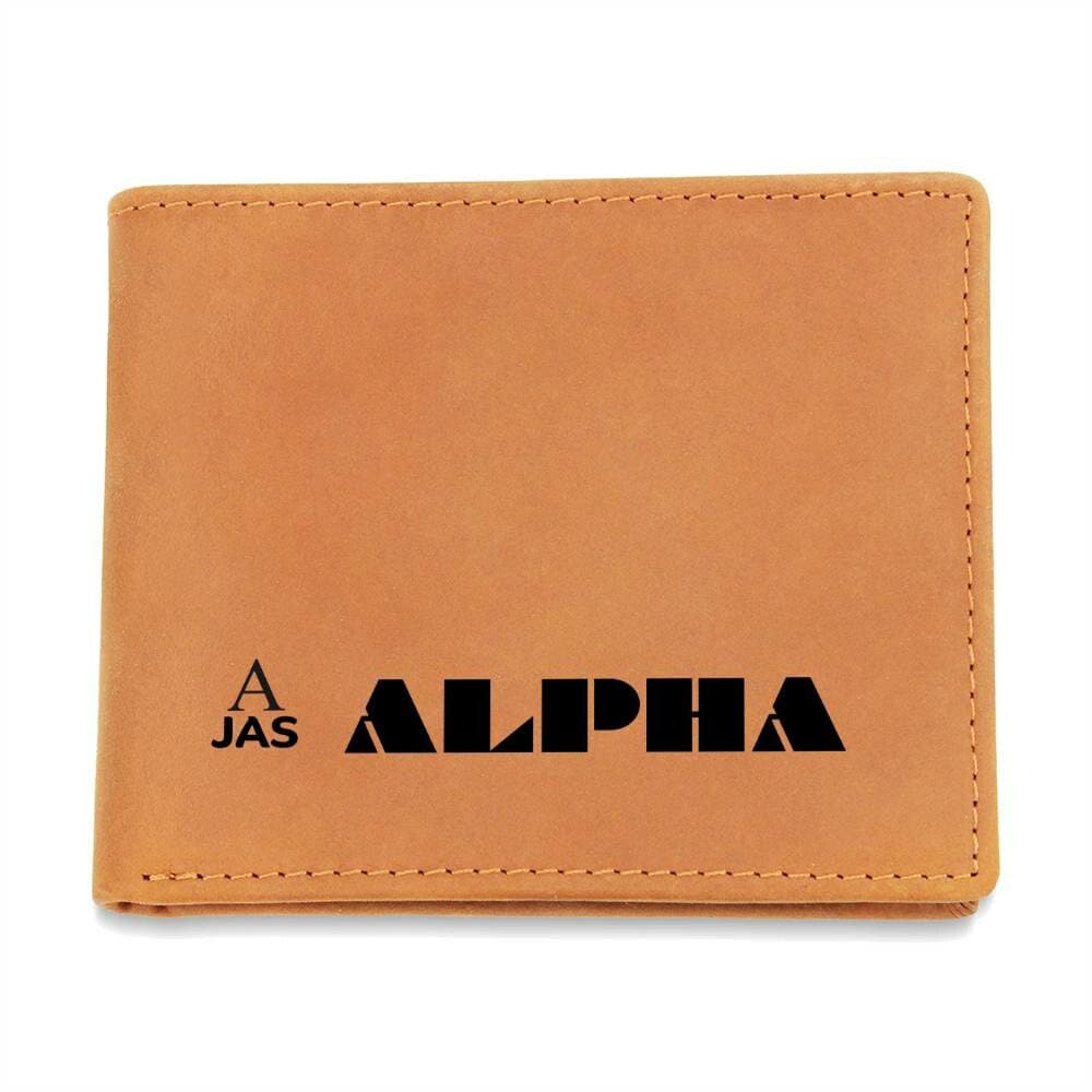 Gift for Alpha Husband, Gift for Alpha Son, Birthday Gift for Boyfriend, Anniversary Gift for Him, Leather Wallet for Alpha Man  - 478b