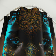 Load image into Gallery viewer, Bahamas Flag Inspired Black Female Figure Shower Curtain - 380d