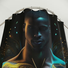 Load image into Gallery viewer, Bahamas Flag Inspired Black Male Figure Shower Curtain - 379c