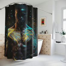 Load image into Gallery viewer, Bahamas Flag Inspired Black Male Figure Shower Curtain - 379c