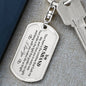 To My Husband Engraved Dog Tag Pendant Keychain. Your Heart Poem. 135a