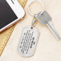To My Husband Engraved Dog Tag Pendant Keychain. Your Heart Poem. 135a