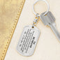 To My Husband Engraved Dog Tag Pendant Keychain. Your Heart Poem. 135a