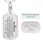 To My Husband Engraved Dog Tag Pendant Keychain. Your Heart Poem. 135a