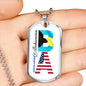 Bahamian American Dog Tag Chain. Military Style Chain. 134a - Family In Print