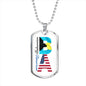 Bahamian American Dog Tag Chain. Military Style Chain. 134a - Family In Print