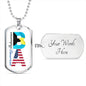 Bahamian American Dog Tag Chain. Military Style Chain. 134a - Family In Print