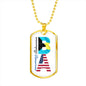 Bahamian American Dog Tag Chain. Military Style Chain. 134a - Family In Print