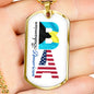 Bahamian American Dog Tag Chain. Military Style Chain. 134a - Family In Print