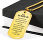 To My Husband Engraved Dog Tag Military Style Chain. Your Heart Poem. 142a