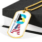 Bahamian American Dog Tag Chain. Military Style Chain. 134a - Family In Print