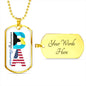 Bahamian American Dog Tag Chain. Military Style Chain. 134a - Family In Print