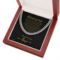 Gift for Son, Son Christmas Gift, Son Gift, Son Birthday Gift, Cuban Link Chain for Son. 243a