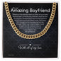 To My Boyfriend Cuban Link Chain, Romantic Gift for Boyfriend, Sentimental Anniversary Gift for Boyfriend, Boyfriend Birthday, Gift for Him. 322c