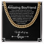 To My Boyfriend Chain, Romantic Gift for Boyfriend, Sentimental Anniversary Gift for Boyfriend, Boyfriend Birthday, Gift for Him 341b