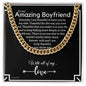 To My Boyfriend Chain, Romantic Gift for Boyfriend, Sentimental Anniversary Gift for Boyfriend, Boyfriend Birthday, Gift for Him 341d