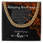 To My Boyfriend Cuban Link Chain, Romantic Gift for Boyfriend, Sentimental Anniversary Gift for Boyfriend, Boyfriend Birthday, Gift for Him 240c