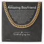 To My Boyfriend Cuban Link Chain, Romantic Gift for Boyfriend, Sentimental Anniversary Gift for Boyfriend, Boyfriend Birthday, Gift for Him. 321c