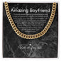 To My Boyfriend Chain, Romantic Gift for Boyfriend, Sentimental Anniversary Gift for Boyfriend, Boyfriend Birthday, Gift for Him 326e