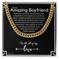 To My Boyfriend Chain, Romantic Gift for Boyfriend, Sentimental Anniversary Gift for Boyfriend, Boyfriend Birthday, Gift for Him 341e
