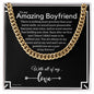 To My Boyfriend Chain, Romantic Gift for Boyfriend, Sentimental Anniversary Gift for Boyfriend, Boyfriend Birthday, Gift for Him 341c