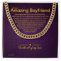 To My Boyfriend Chain, Romantic Gift for Boyfriend, Sentimental Anniversary Gift for Boyfriend, Boyfriend Birthday, Gift for Him 325b