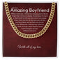 To My Boyfriend Chain, Romantic Gift for Boyfriend, Sentimental Anniversary Gift for Boyfriend, Boyfriend Birthday, Gift for Him 324a
