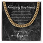 To My Boyfriend Chain, Gift for Boyfriend Birthday. Anniversary Gift, From Girlfriend, Boyfriend Christmas Gift. Cuban Link Chain 240b