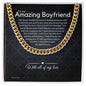 To My Boyfriend Cuban Link Chain, Romantic Gift for Boyfriend, Sentimental Anniversary Gift for Boyfriend, Boyfriend Birthday, Gift for Him. 322e
