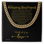 To My Boyfriend Cuban Link Chain, Romantic Gift for Boyfriend, Sentimental Anniversary Gift for Boyfriend, Boyfriend Birthday, Gift for Him 240a