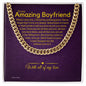 To My Boyfriend Chain, Romantic Gift for Boyfriend, Sentimental Anniversary Gift for Boyfriend, Boyfriend Birthday, Gift for Him 325a