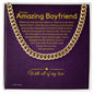 To My Boyfriend Chain, Romantic Gift for Boyfriend, Sentimental Anniversary Gift for Boyfriend, Boyfriend Birthday, Gift for Him 325c