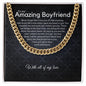 To My Boyfriend Cuban Link Chain, Romantic Gift for Boyfriend, Sentimental Anniversary Gift for Boyfriend, Boyfriend Birthday, Gift for Him. 322b