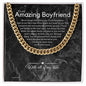To My Boyfriend Chain, Romantic Gift for Boyfriend, Sentimental Anniversary Gift for Boyfriend, Boyfriend Birthday, Gift for Him 326b