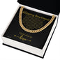 To My Boyfriend Cuban Link Chain, Romantic Gift for Boyfriend, Sentimental Anniversary Gift for Boyfriend, Boyfriend Birthday, Gift for Him 240a