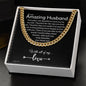 To My Husband Cuban Link Chain, Romantic Gift for Husband, Sentimental Anniversary Gift for Husband, Husband Birthday, Gift for Him 340d