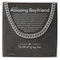 To My Boyfriend Cuban Link Chain, Romantic Gift for Boyfriend, Sentimental Anniversary Gift for Boyfriend, Boyfriend Birthday, Gift for Him. 321e
