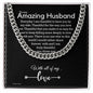 To My Husband Cuban Link Chain, Romantic Gift for Husband, Sentimental Anniversary Gift for Husband, Husband Birthday, Gift for Him 340d
