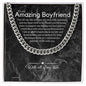 To My Boyfriend Chain, Romantic Gift for Boyfriend, Sentimental Anniversary Gift for Boyfriend, Boyfriend Birthday, Gift for Him 326f